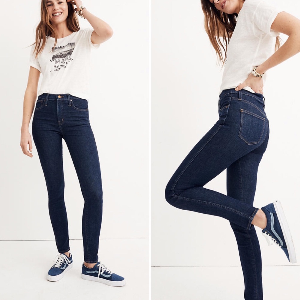 madewell | 10” high rise skinny jeans lucille indigo wash 25